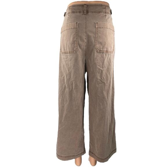 Old Navy Women's Brown Tan Wide Leg High Waisted Baggy Denim Jeans Pants Size 10 - Picture 3 of 5